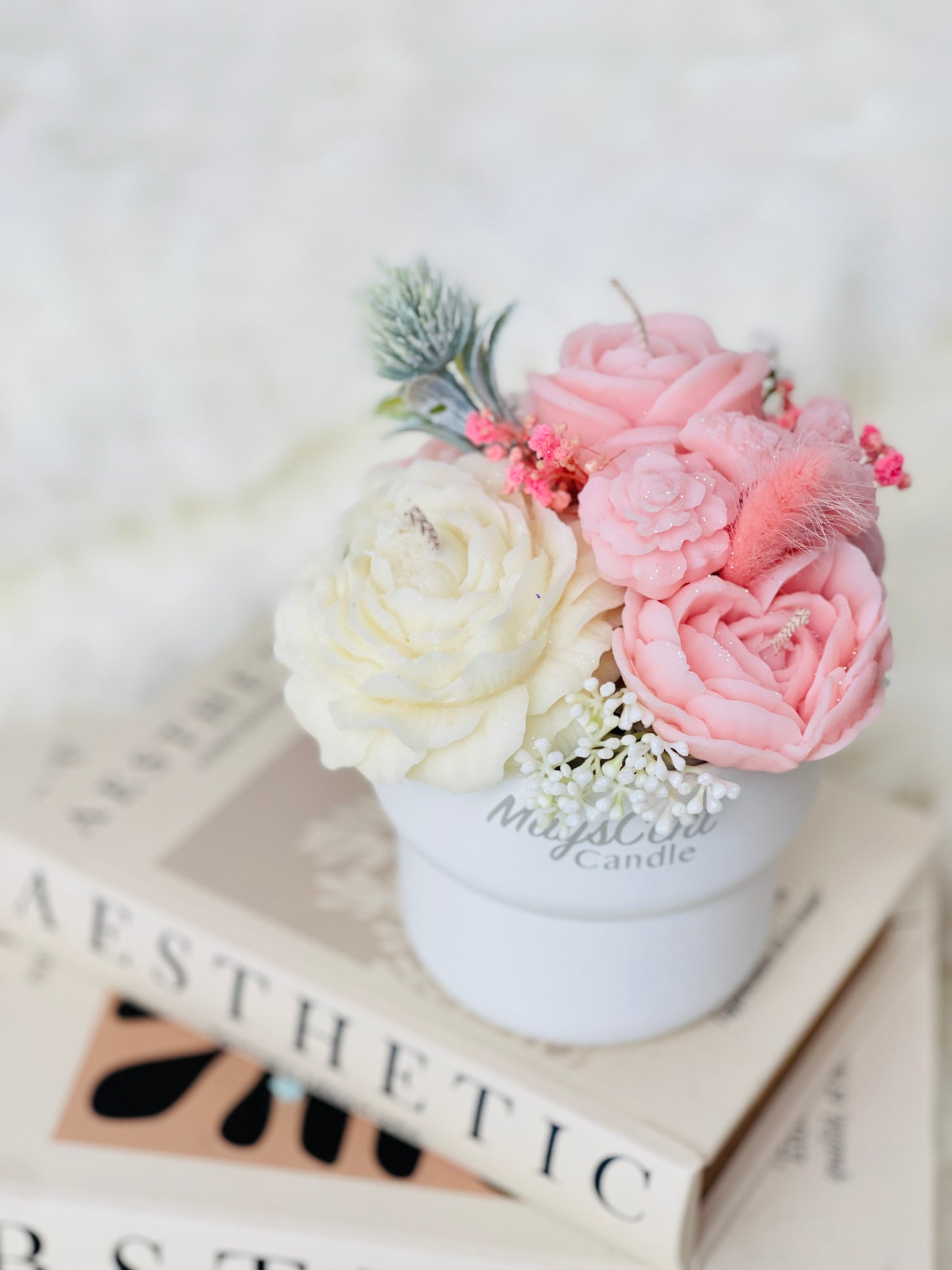 Candles Bouquet Scented Soy Candles with Flowers For Gift