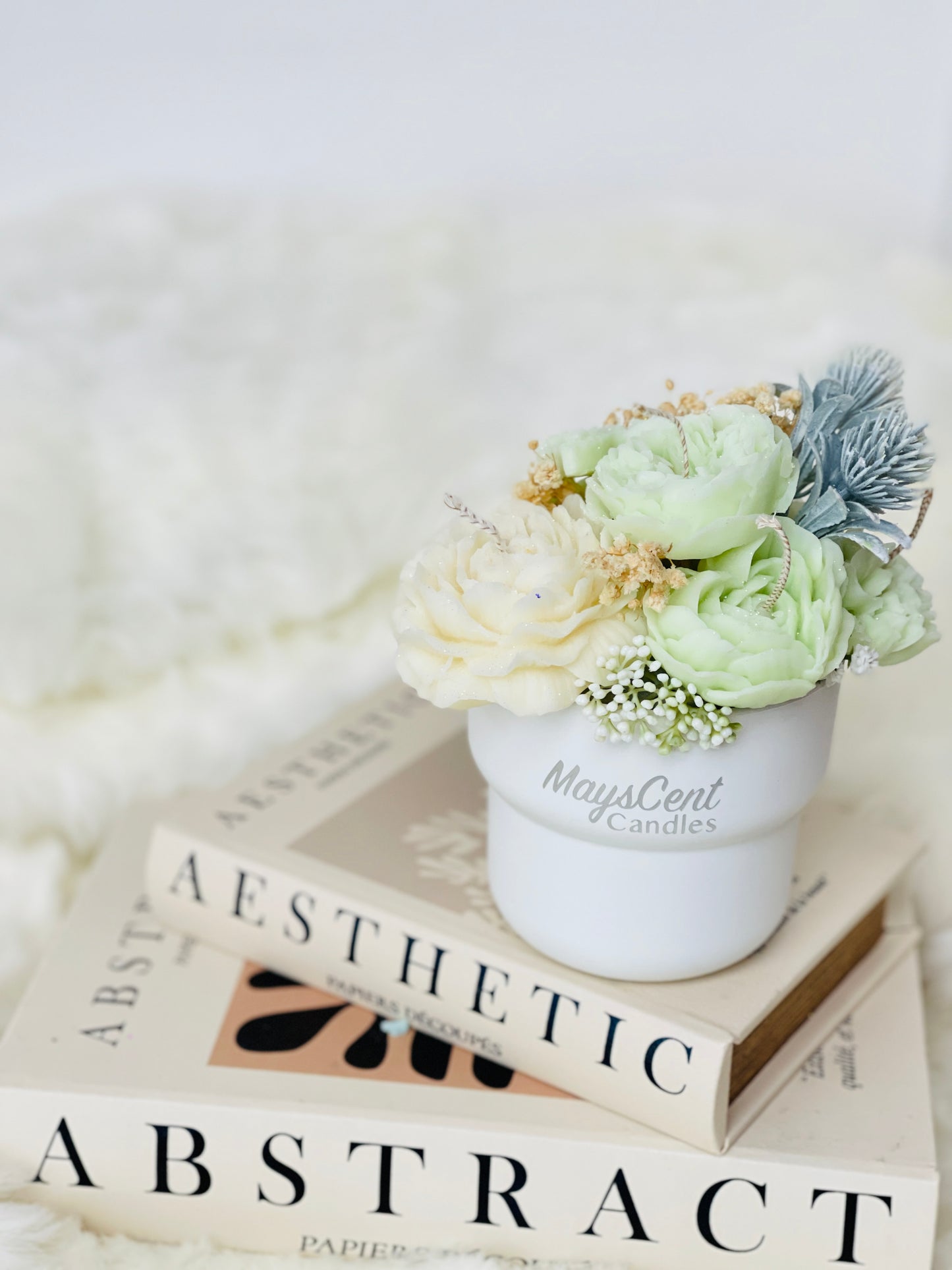Candles Bouquet Scented Soy Candles with Flowers For Gift