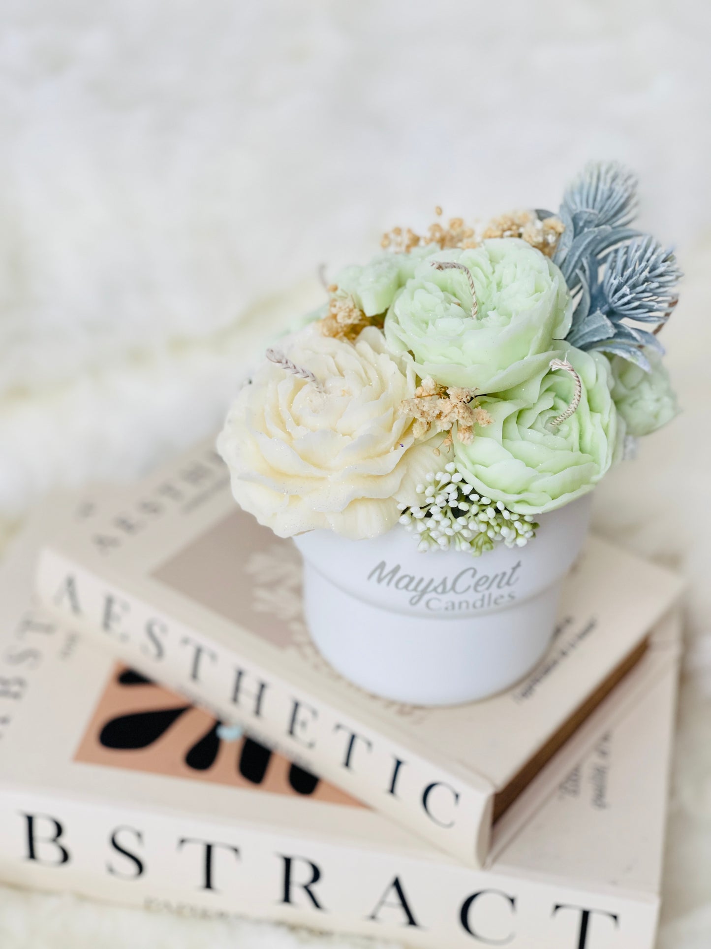 Candles Bouquet Scented Soy Candles with Flowers For Gift