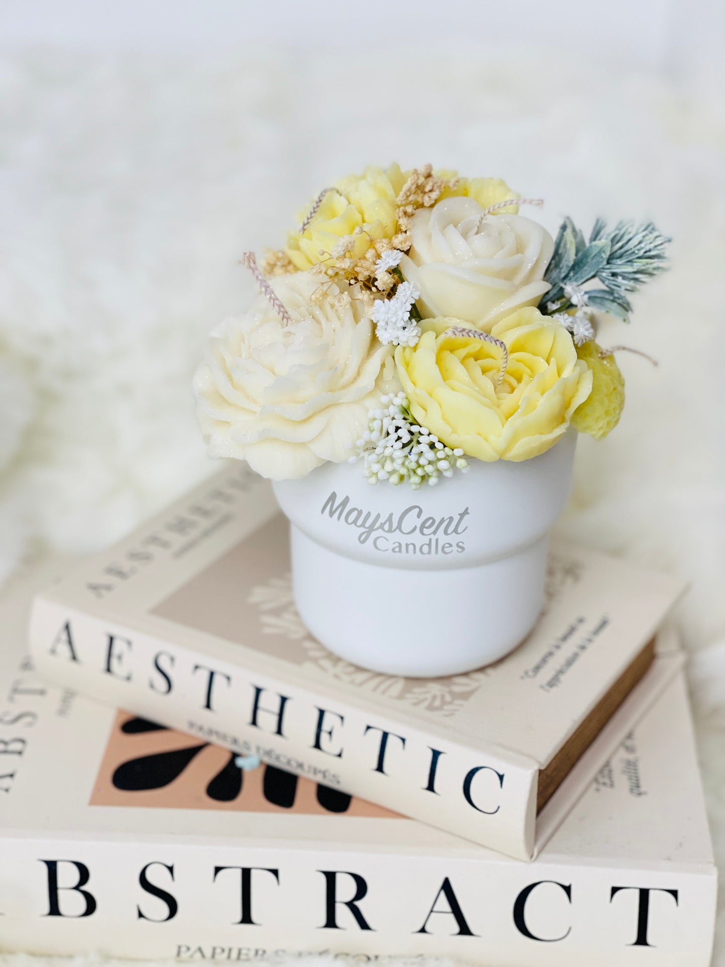 Candles Bouquet Scented Soy Candles with Flowers For Gift
