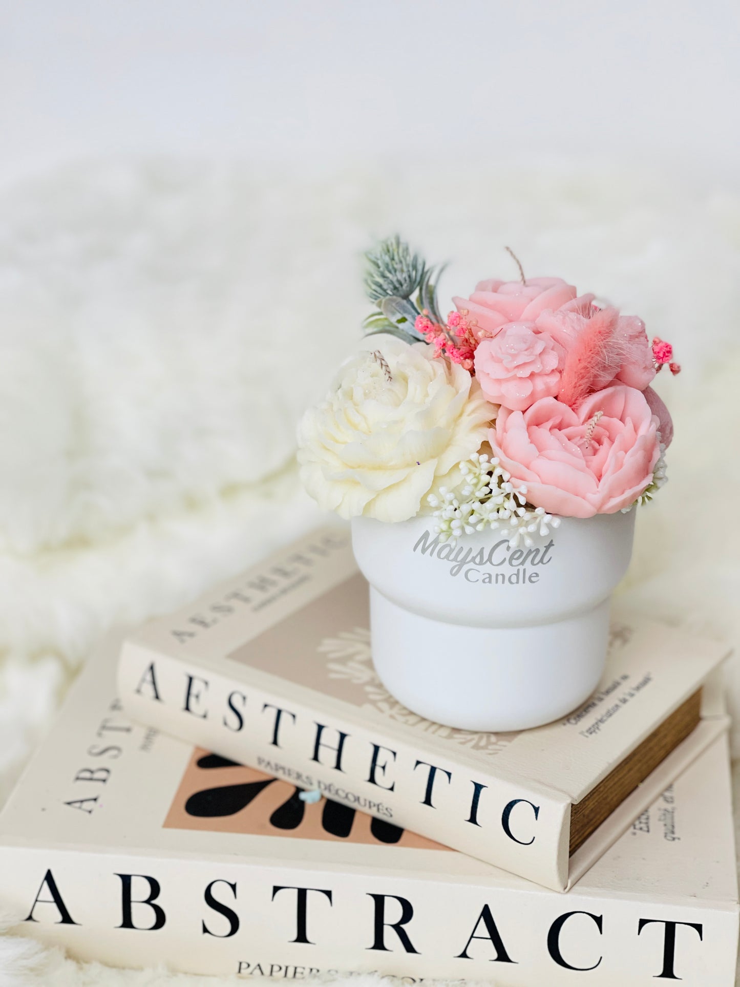 Candles Bouquet Scented Soy Candles with Flowers For Gift