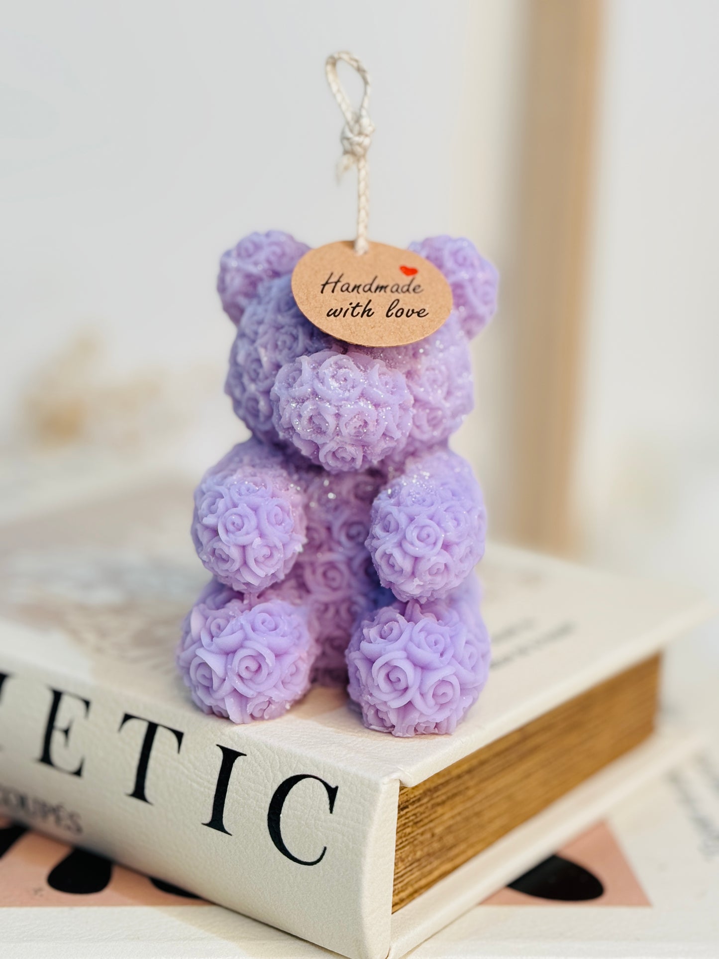 Handmade Flower Teddy Bear Scented Candle For Gifts | For Special Occassion small