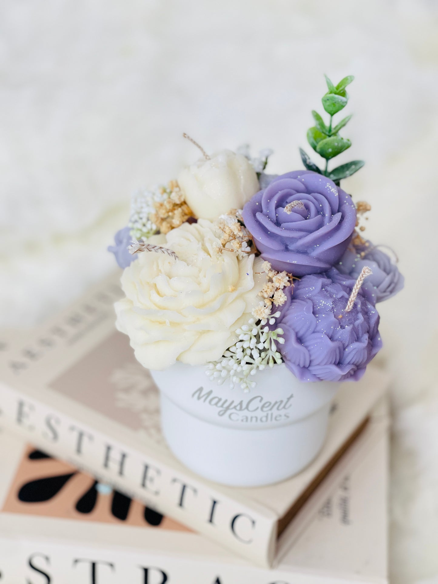 Candles Bouquet Scented Soy Candles with Flowers For Gift