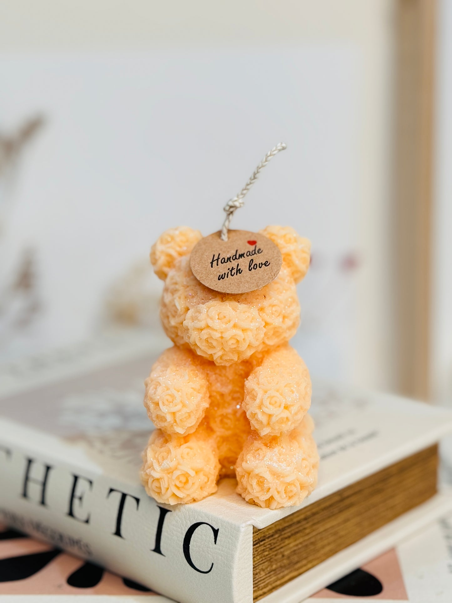Handmade Flower Teddy Bear Scented Candle For Gifts | For Special Occassion small