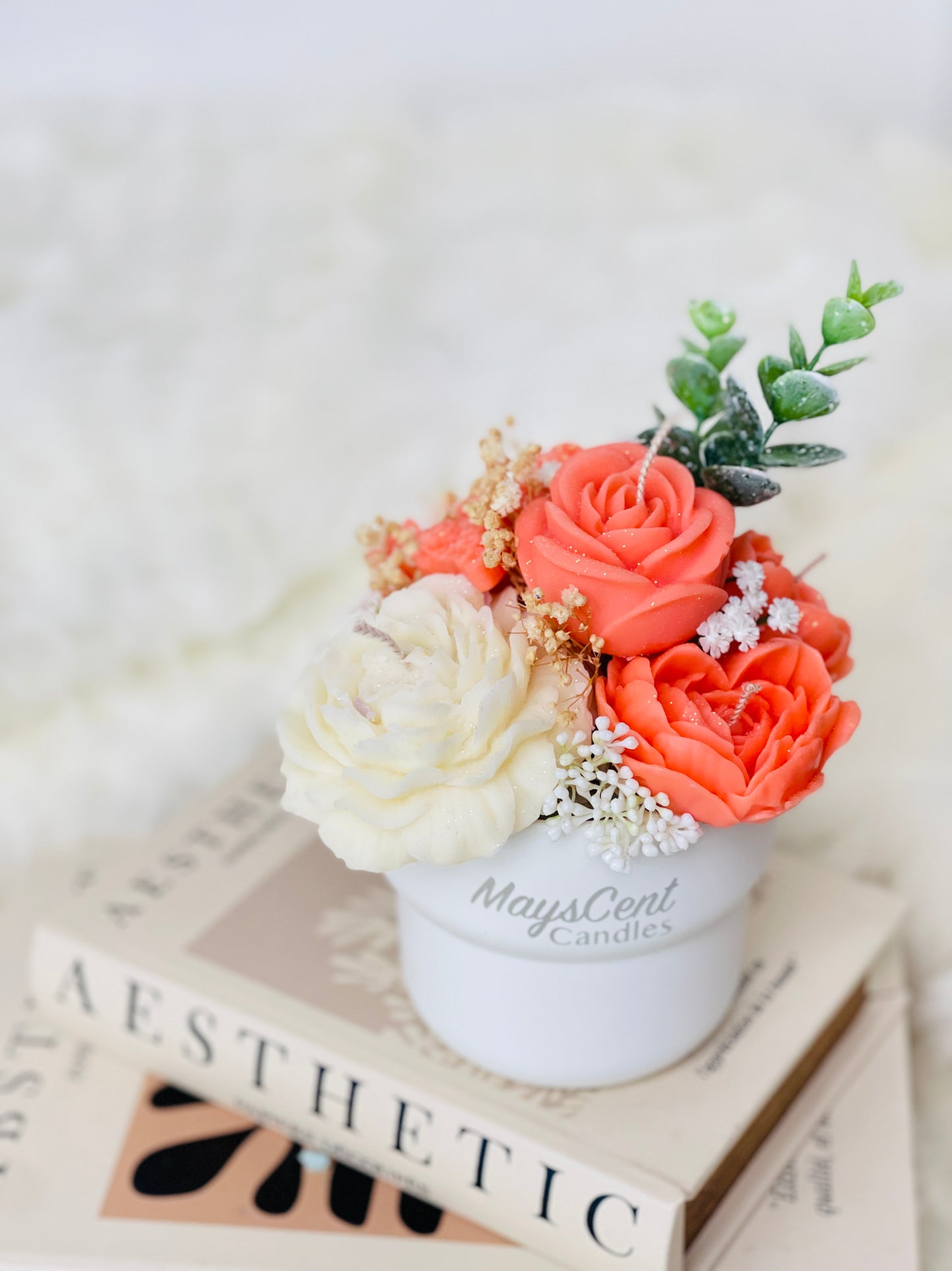 Candles Bouquet Scented Soy Candles with Flowers For Gift