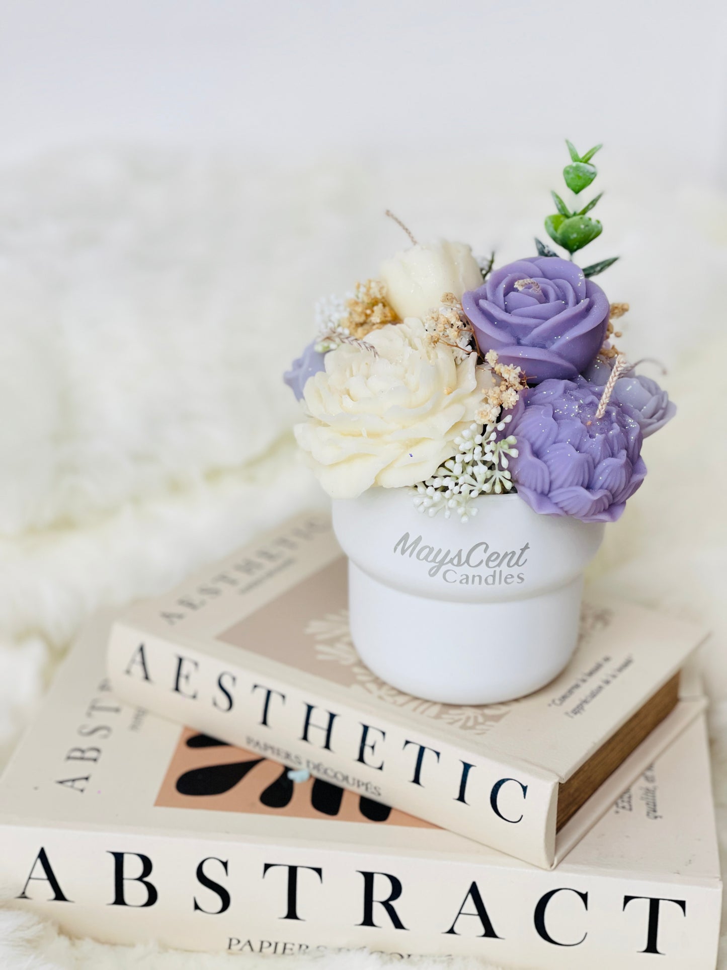 Candles Bouquet Scented Soy Candles with Flowers For Gift