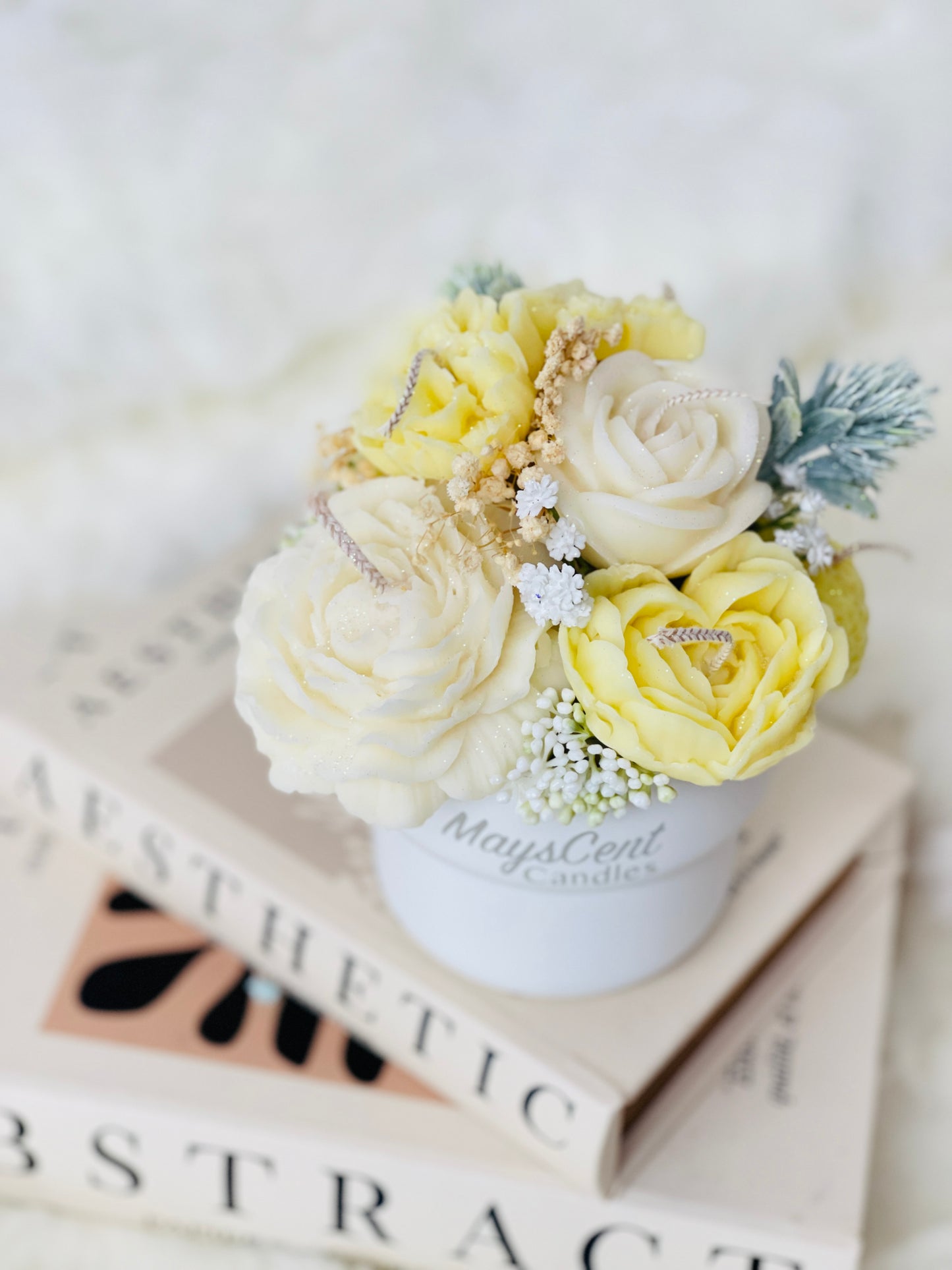 Candles Bouquet Scented Soy Candles with Flowers For Gift