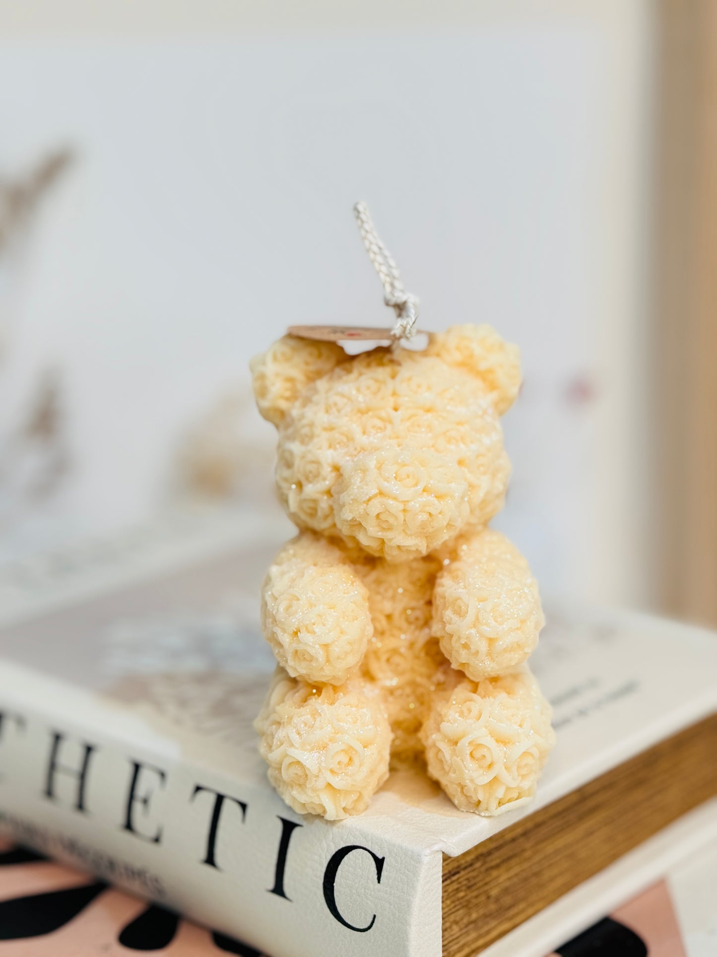 Handmade Flower Teddy Bear Scented Candle For Gifts | For Special Occassion small