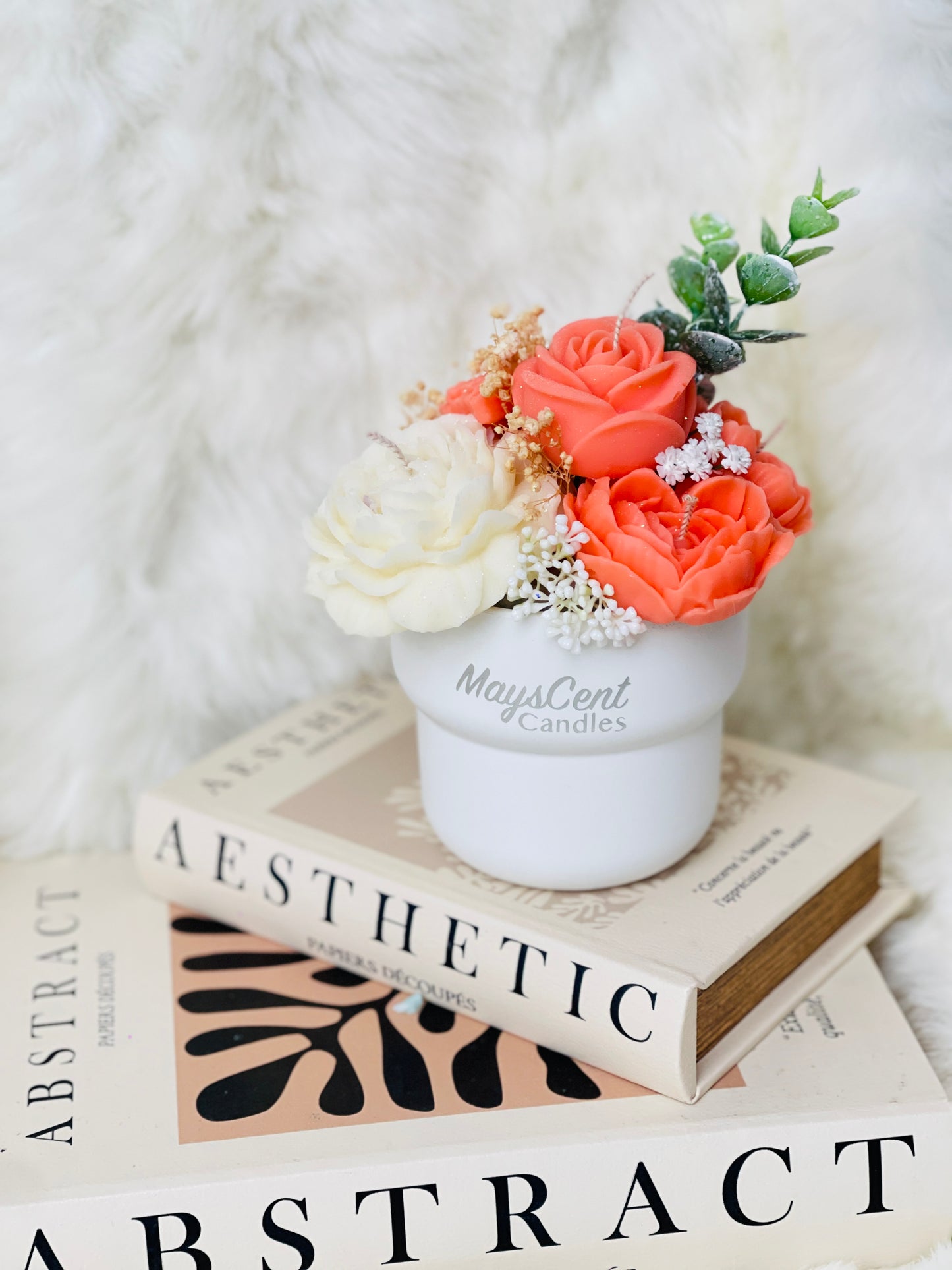 Candles Bouquet Scented Soy Candles with Flowers For Gift