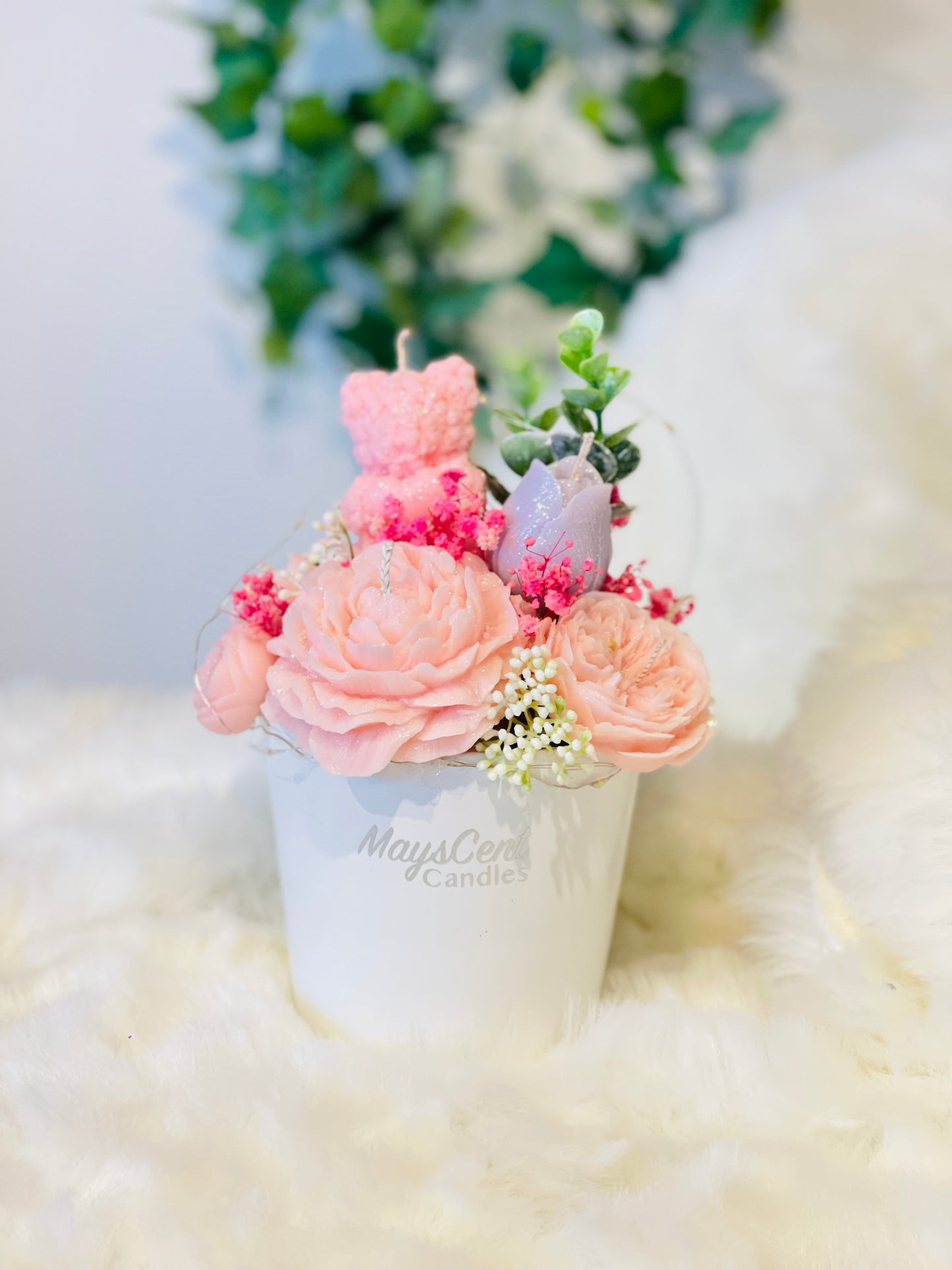 Handmade Soy Candle Flower Bouquet with scented and Personalized Gifts Candles - Perfect Gift Idea for Birthdays, Mother’s Day, International Women’s Day - Home Decor