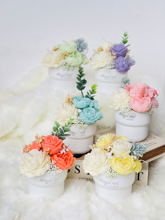 Candles Bouquet Scented Soy Candles with Flowers For Gift